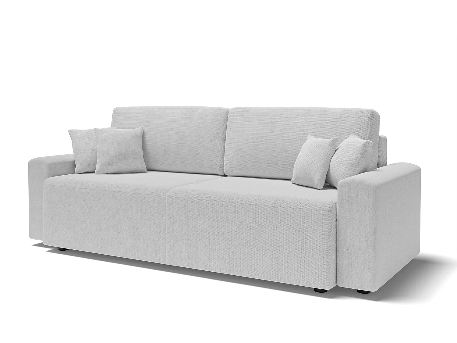 Canapé droit MILO convertible tissu gris 3 places