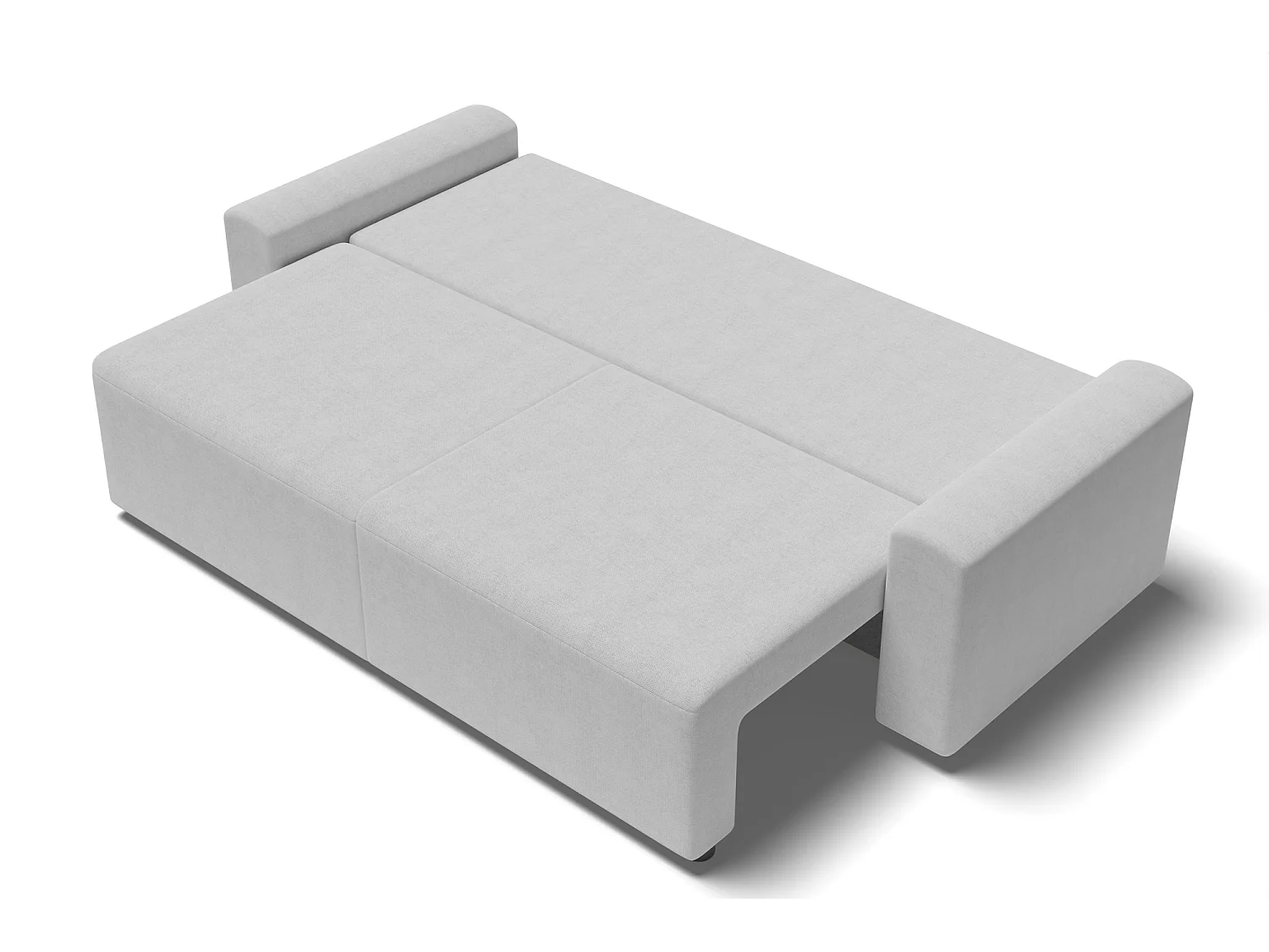 Canapé droit MILO convertible tissu gris 3 places