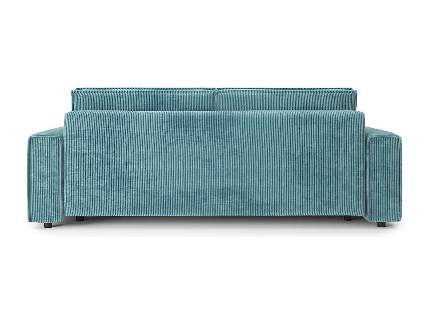 Canapé droit MIRA convertible velours côtelé bleu 3places