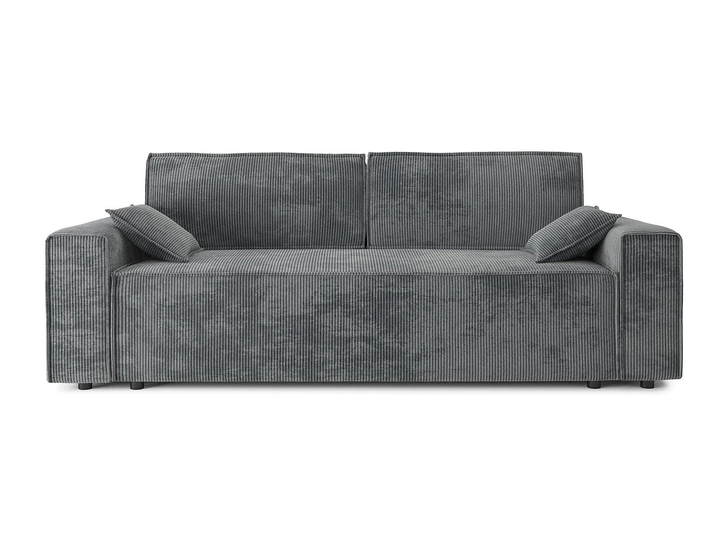 Canapé droit MARIUS convertible  velours côtelé gris souris