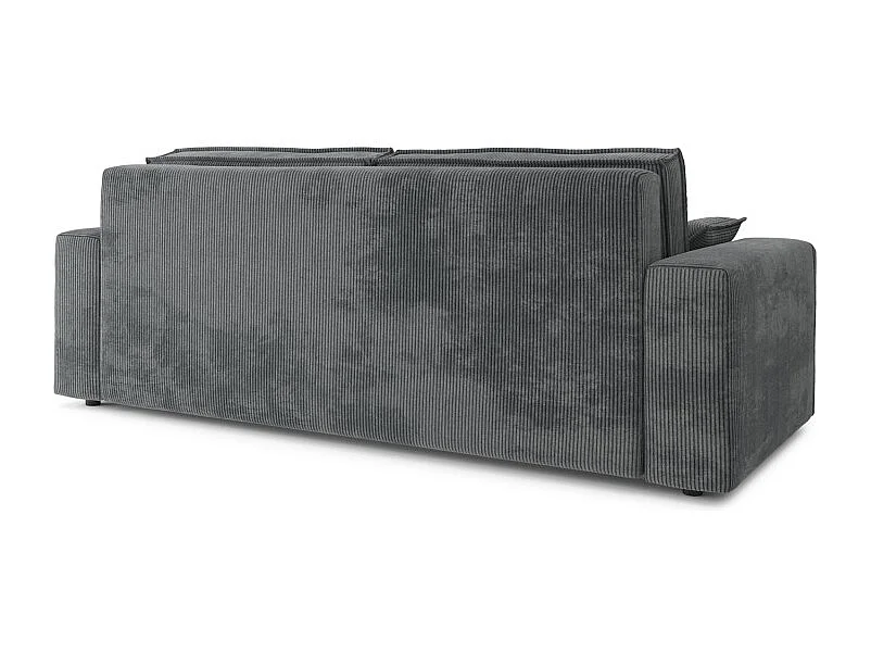 Canapé droit MARIUS convertible  velours côtelé gris souris