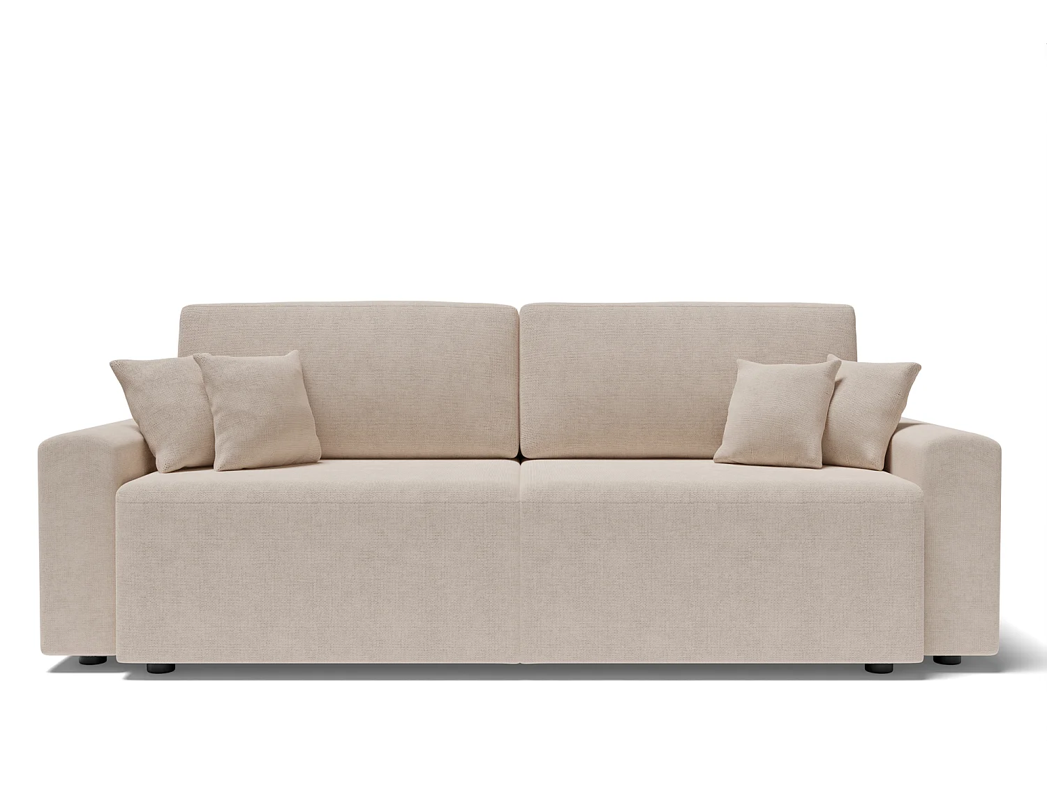 Canapé droit MILO convertible tissu beige 3 places