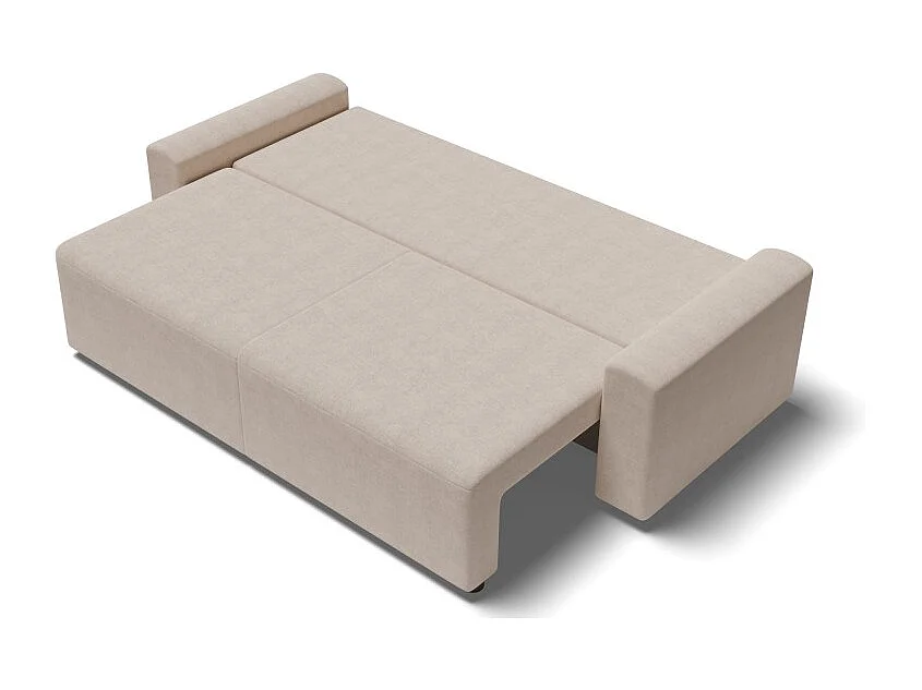 Canapé droit MILO convertible tissu beige 3 places