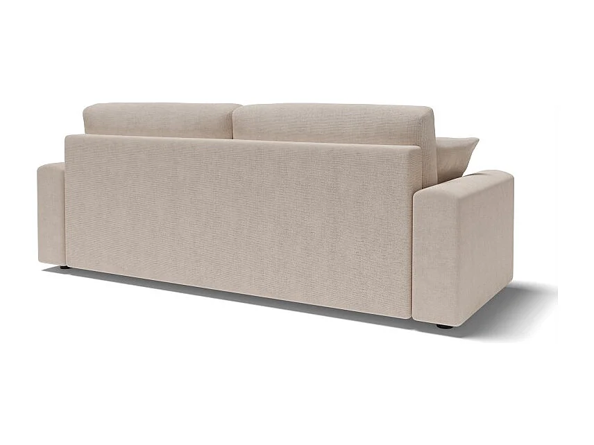 Canapé droit MILO convertible tissu beige 3 places