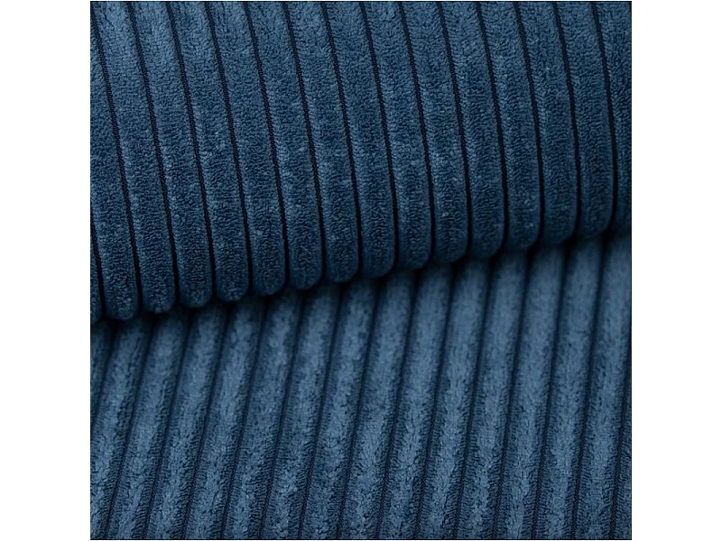 Canapé droit NOVA convertible  velours cotêlé bleu cobalt 3 places