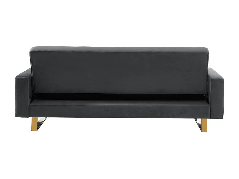 Canapé droit AUGUSTE droit convertible 3 places velours gris anthracite