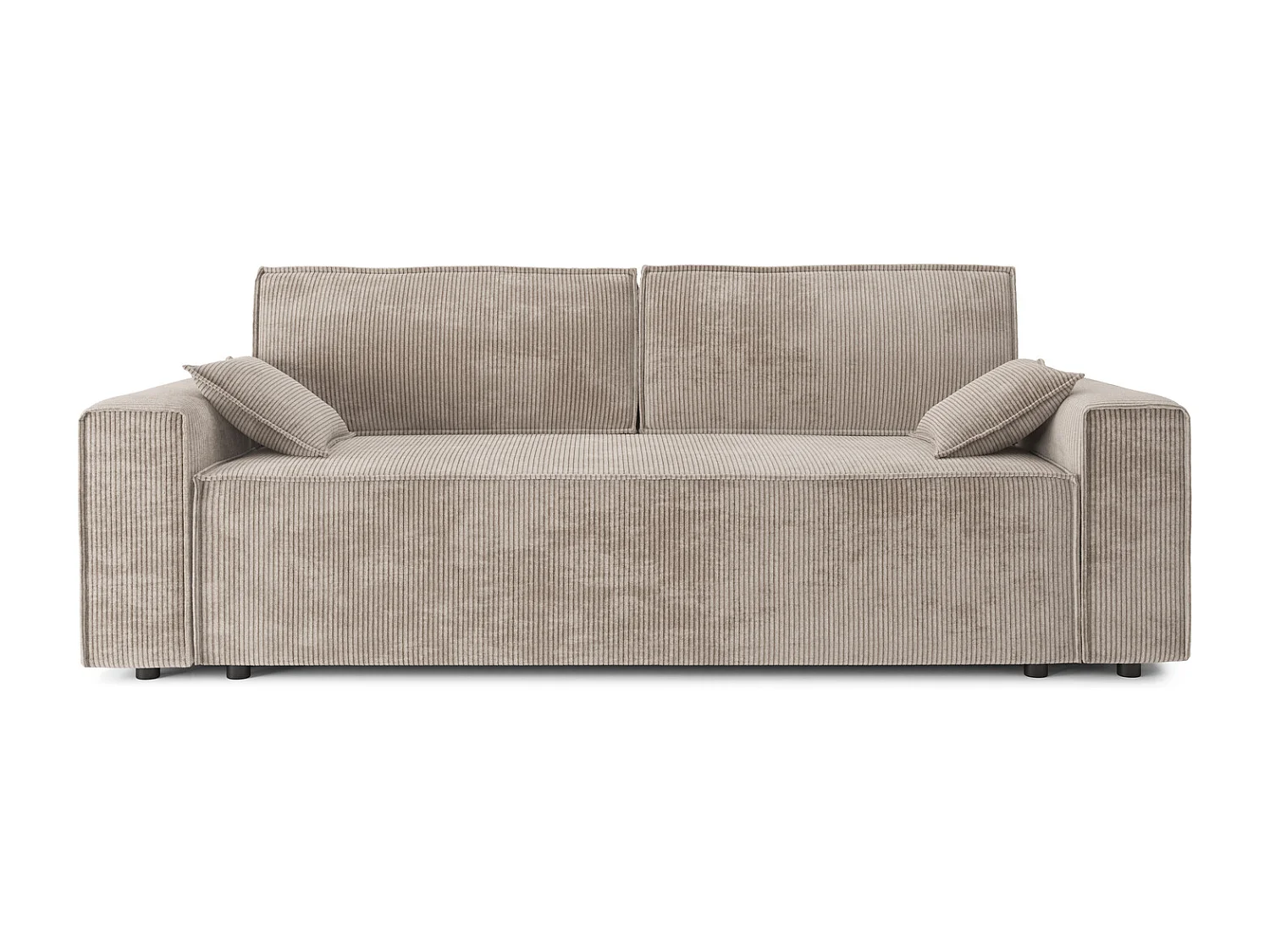 Canapé droit MARIUS convertible  velours côtelé grège