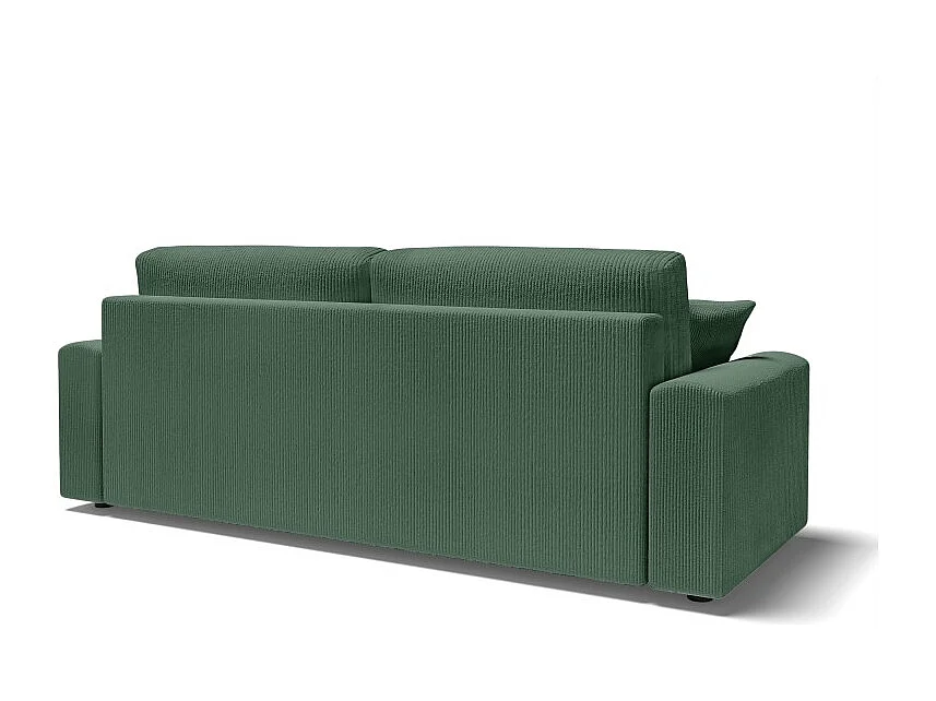 Canapé droit MILO convertible velours côtelé vert 3 places