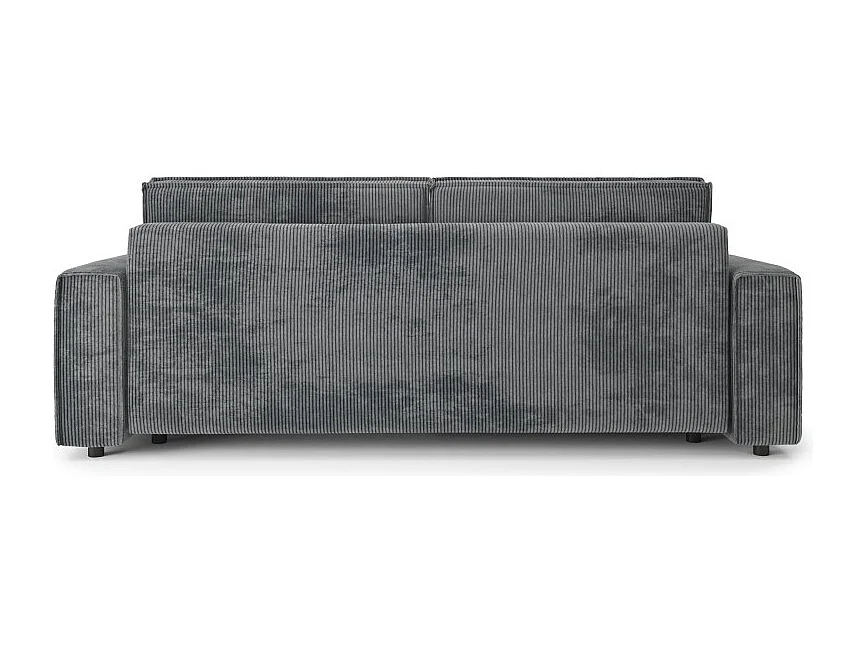 Canapé droit MIRA convertible velours côtelé gris souris