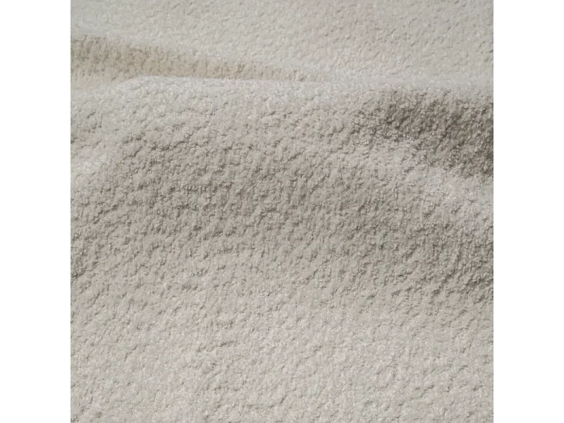 Canapé droit NOVA  convertible tissu bouclette blanc 3 places