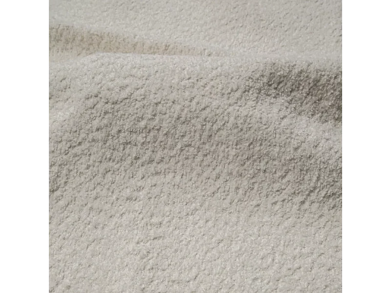 Canapé droit NOVA  convertible tissu bouclette blanc 3 places