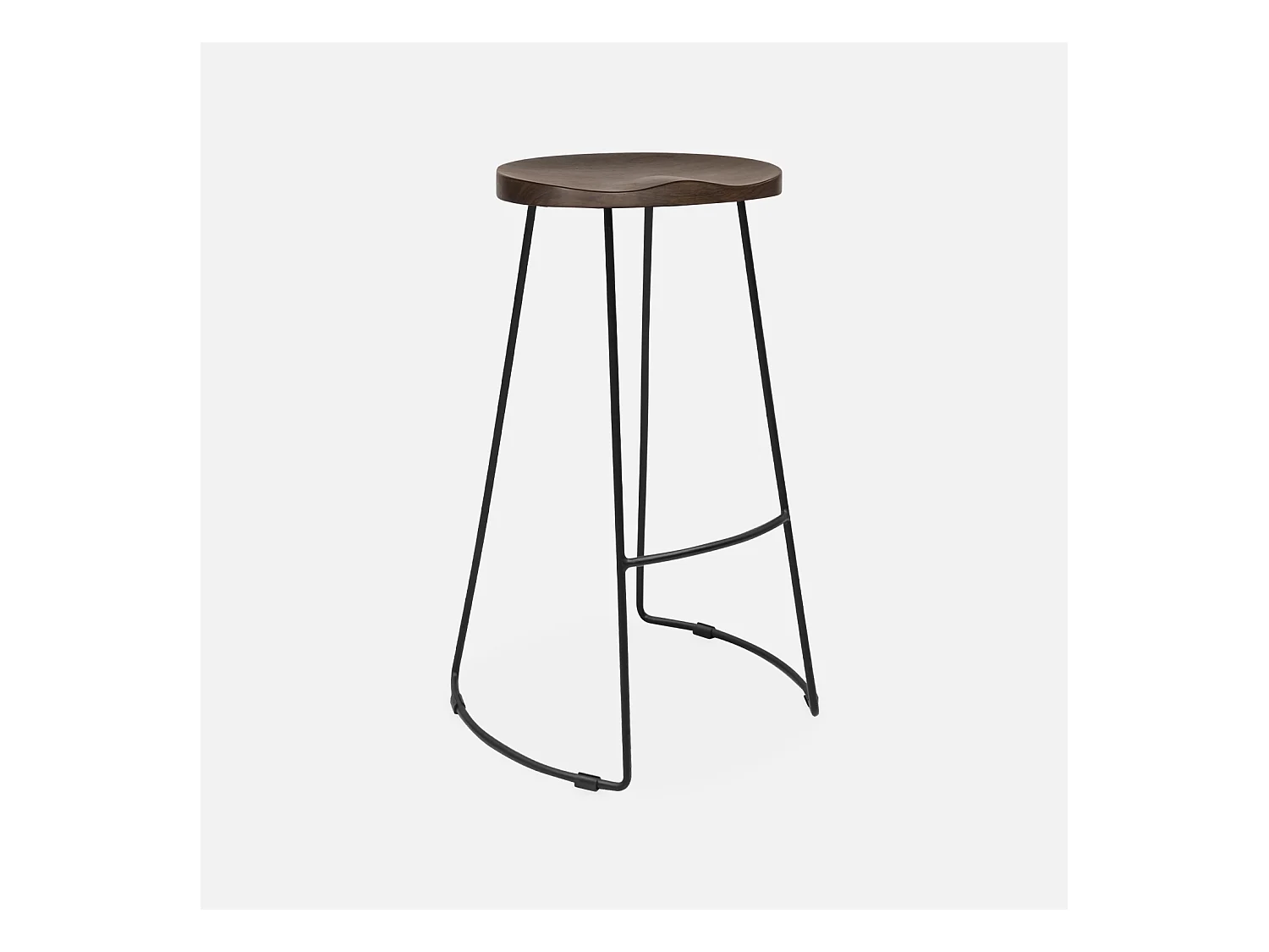 Set di 2 sgabelli da bar in legno di mango e acciaio, 75cm, marrone