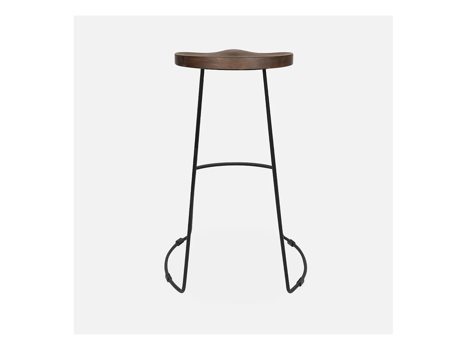 Set di 2 sgabelli da bar in legno di mango e acciaio, 75cm, marrone