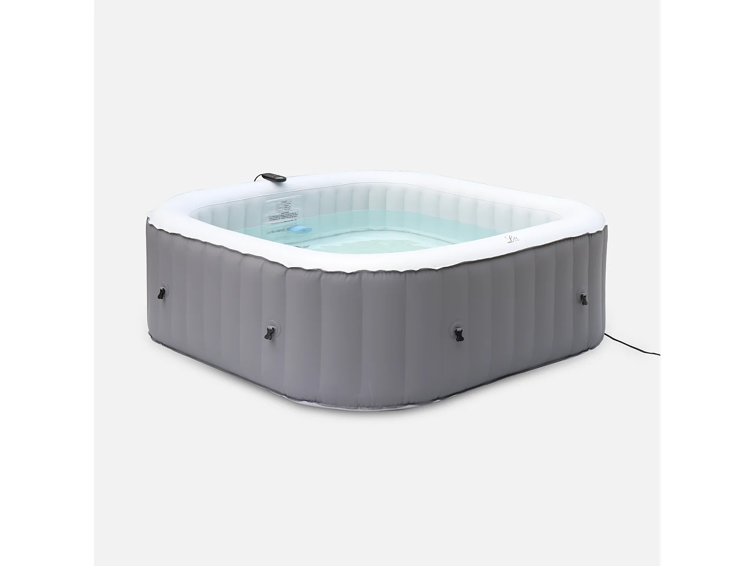 Spa MSPA gonflable carré – Fjord 6 - 6 places.  système anti-gel et désinfection UVC + bâche. 185cm. PVC. pompe. chauffage. gonfleur. filtre