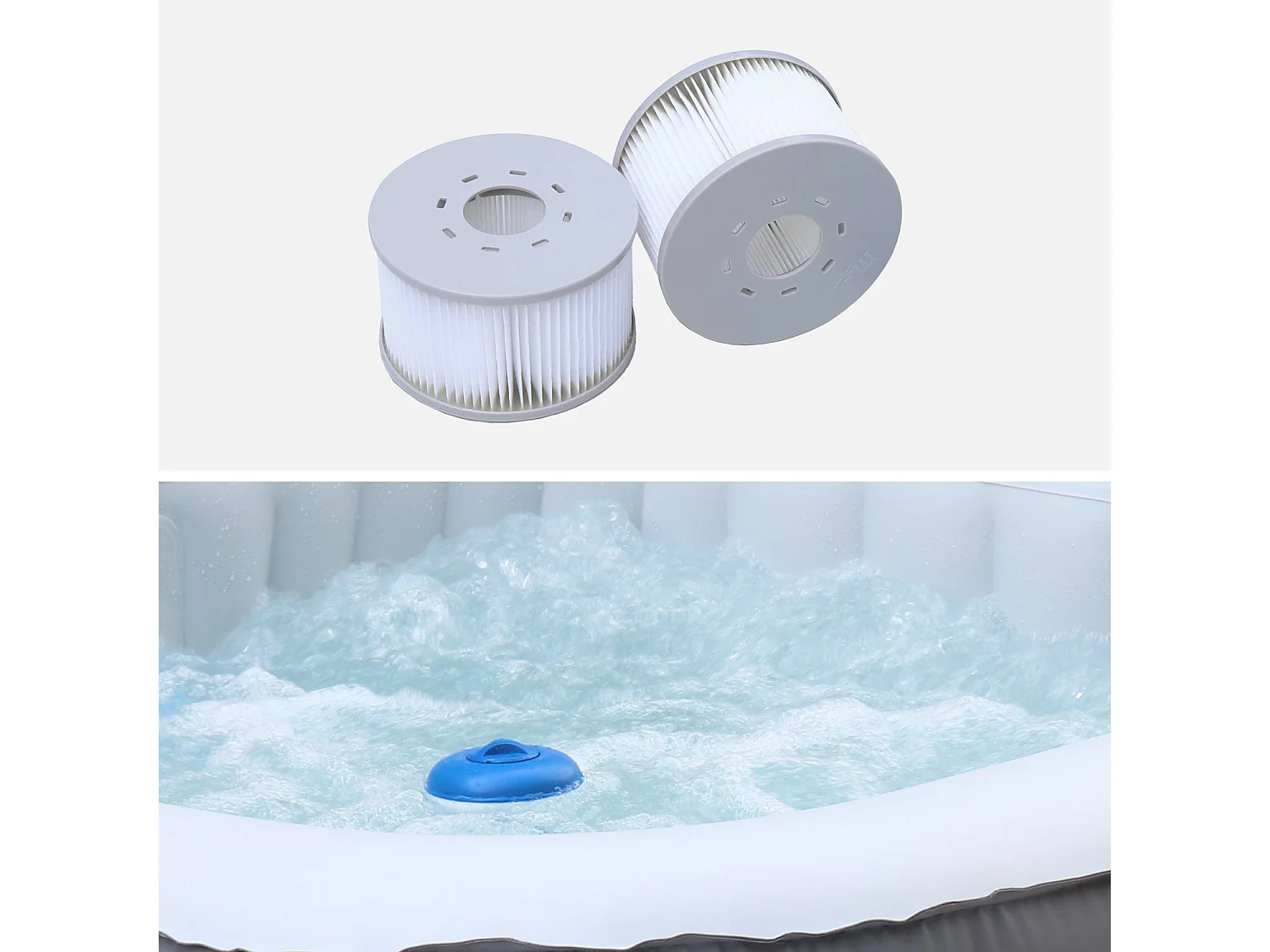 Spa MSPA gonflable carré – Fjord 6 - 6 places.  système anti-gel et désinfection UVC + bâche. 185cm. PVC. pompe. chauffage. gonfleur. filtre