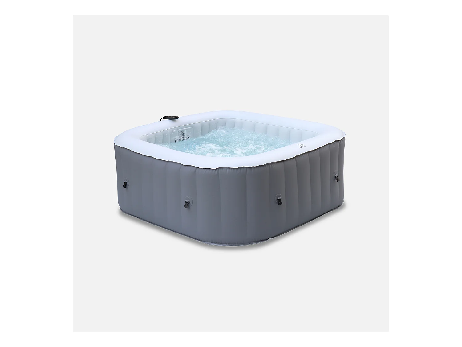 Spa MSPA gonflable carré – Fjord 4 - 4 places.  système anti-gel + bâche. 160cm. PVC. pompe. chauffage. gonfleur. filtre
