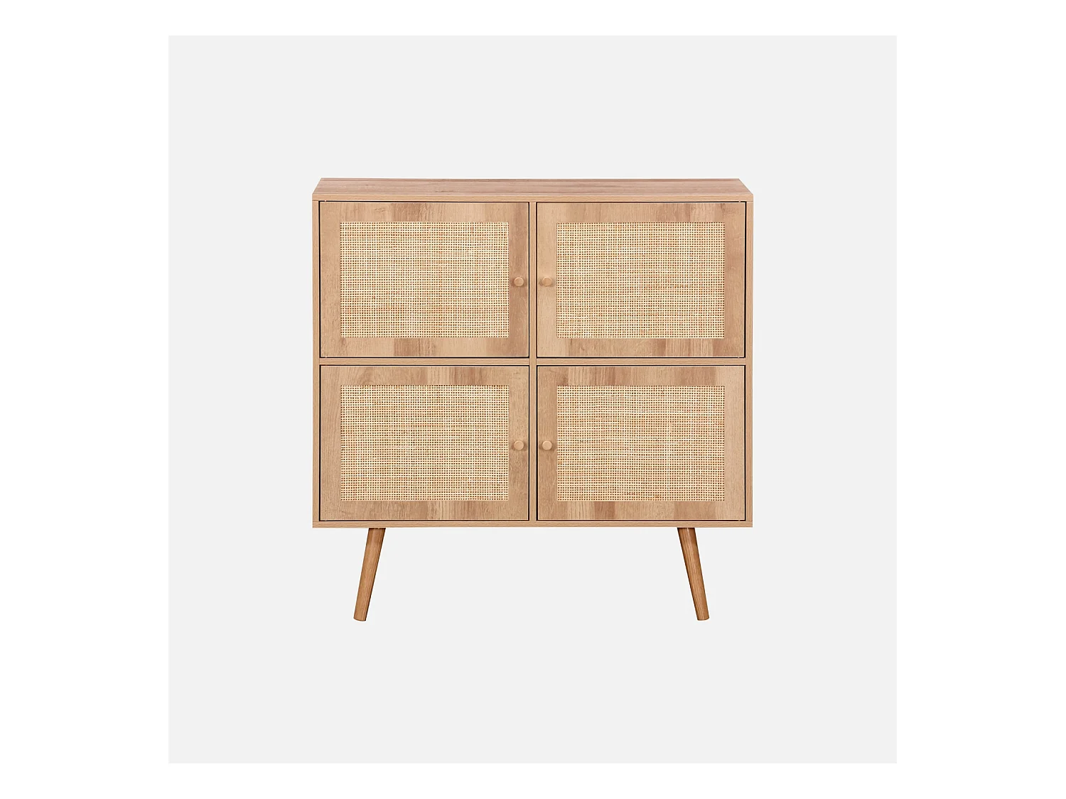 Cassettiera per bambini a 4 ante effetto legno, marrone naturale