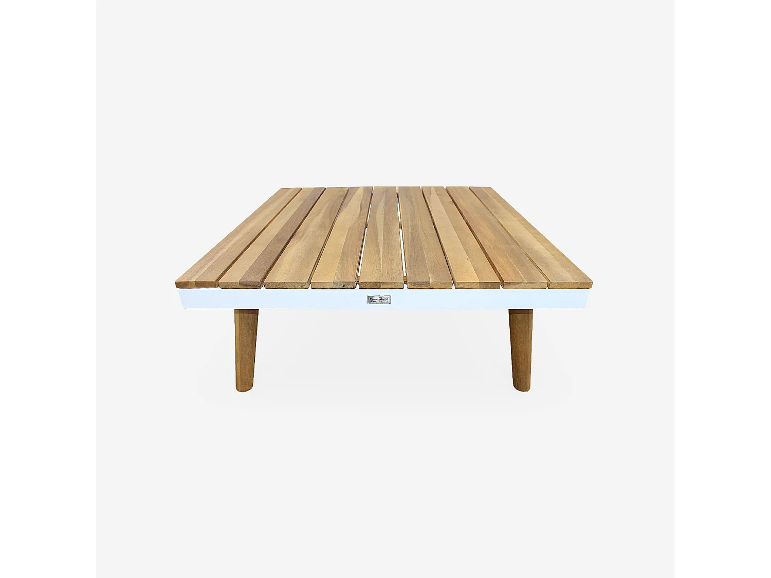 Salotto da giardino angolare in legno e alluminio, 5 posti, bianco