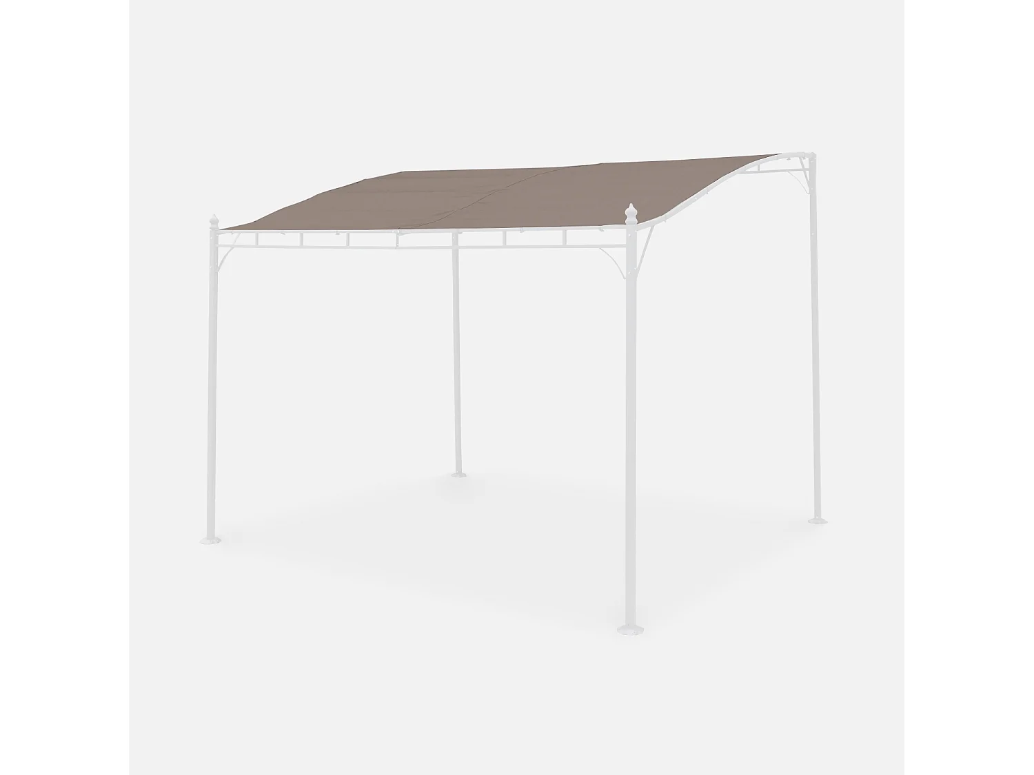 Techo de lona para pérgola brestum 3x2.5m pardo