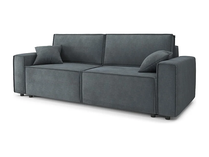 Canapé droit MIRA convertible velours gris souris