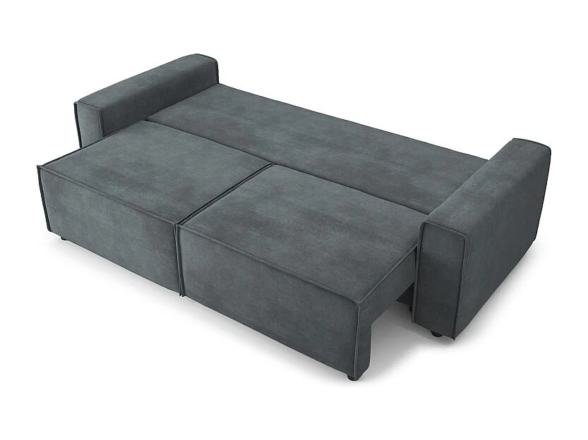 Canapé droit MIRA convertible velours gris souris