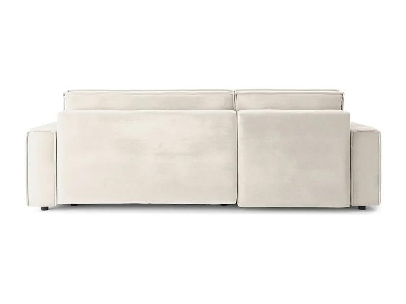 Canapé d'angle MIRA convertible et réversible velours beige