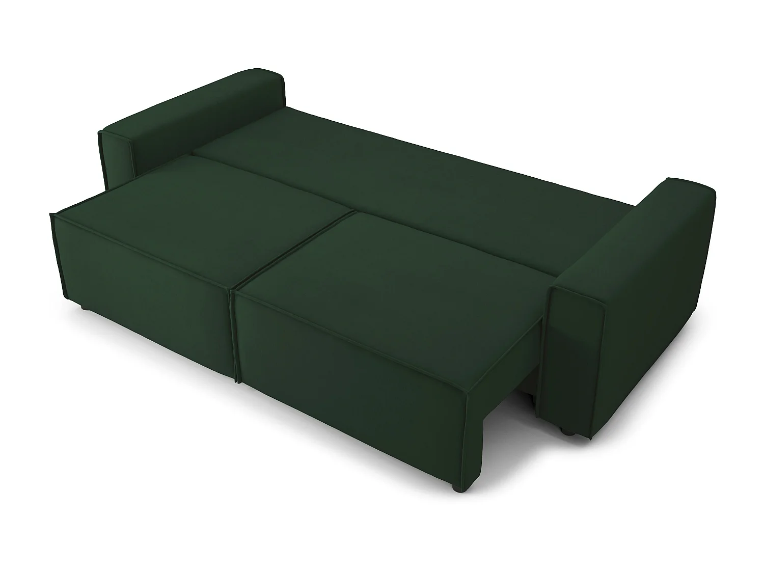 Canapé droit MIRA convertible velours vert 3 places