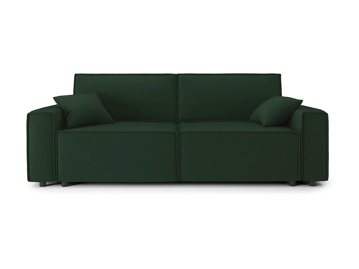 Canapé droit MIRA convertible velours vert 3 places