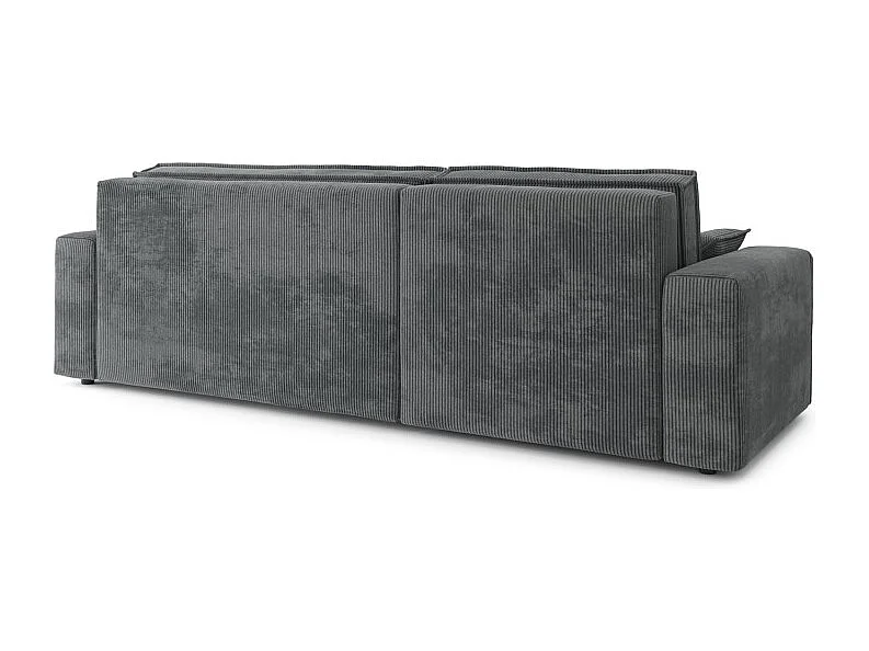 Canapé d'angle MARIUS convertible velours côtelé gris souris