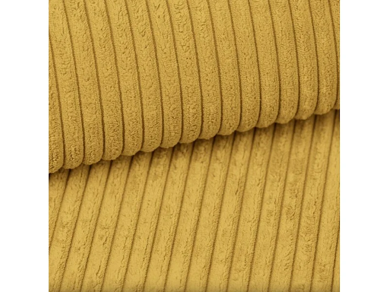 Canapé angle NOVA convertible velours côtelé jaune 4 places