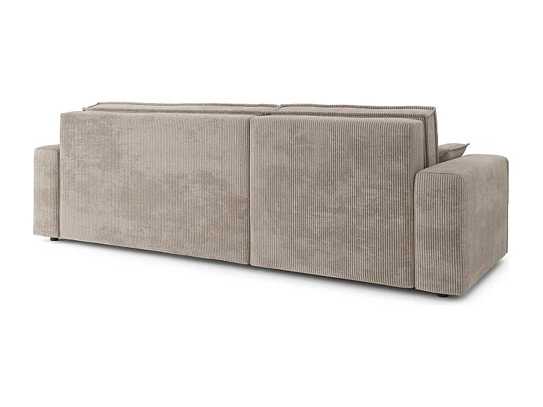 Canapé d'angle MARIUS convertible velours côtelé grège