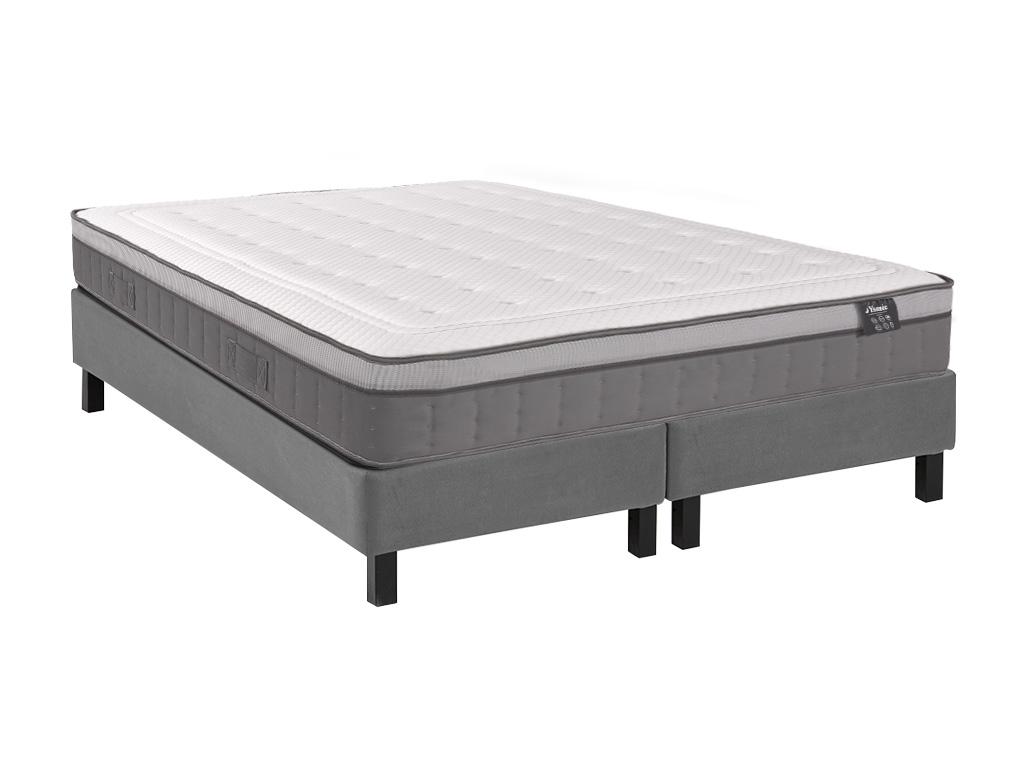 Set aus Deko-Bettgestell + Matratze - 180 x 200 cm - Hybridmatratze - 7-Zon günstig online kaufen