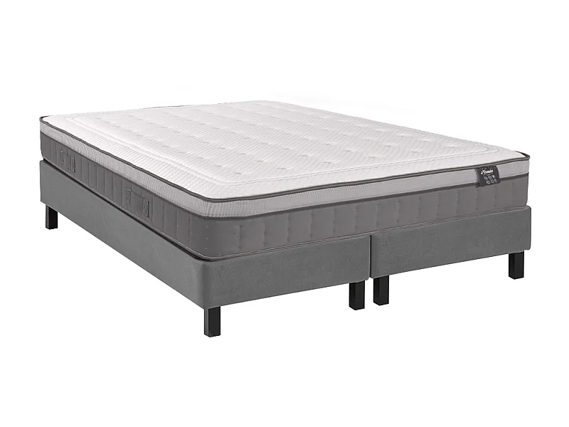 Ensemble 180 x 200 cm sommier déco en kit + matelas hybride ressorts ensachés 7 zones et mémoire de forme ép.30cm - ASGARD de YSMÉE