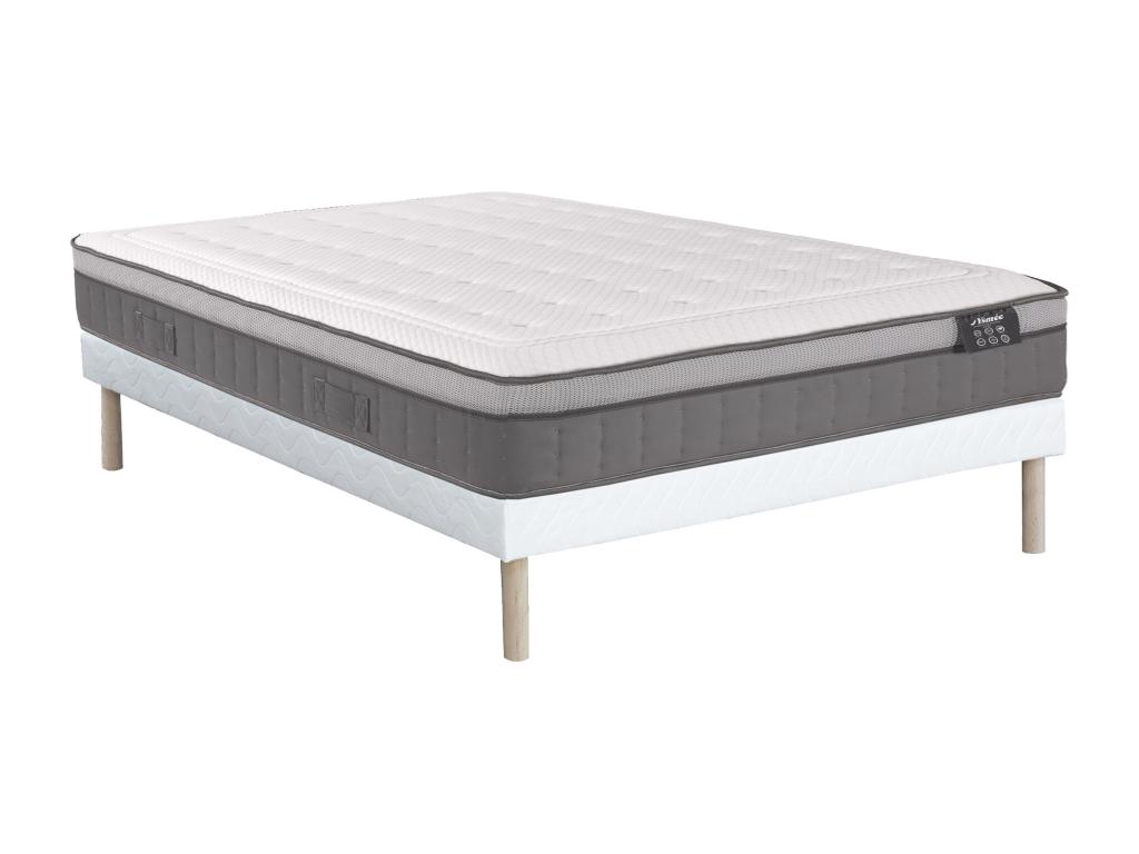 Set aus Bettgestell + Matratze - 140 x 190 cm - 7-Zonen-Taschenfederkern & günstig online kaufen