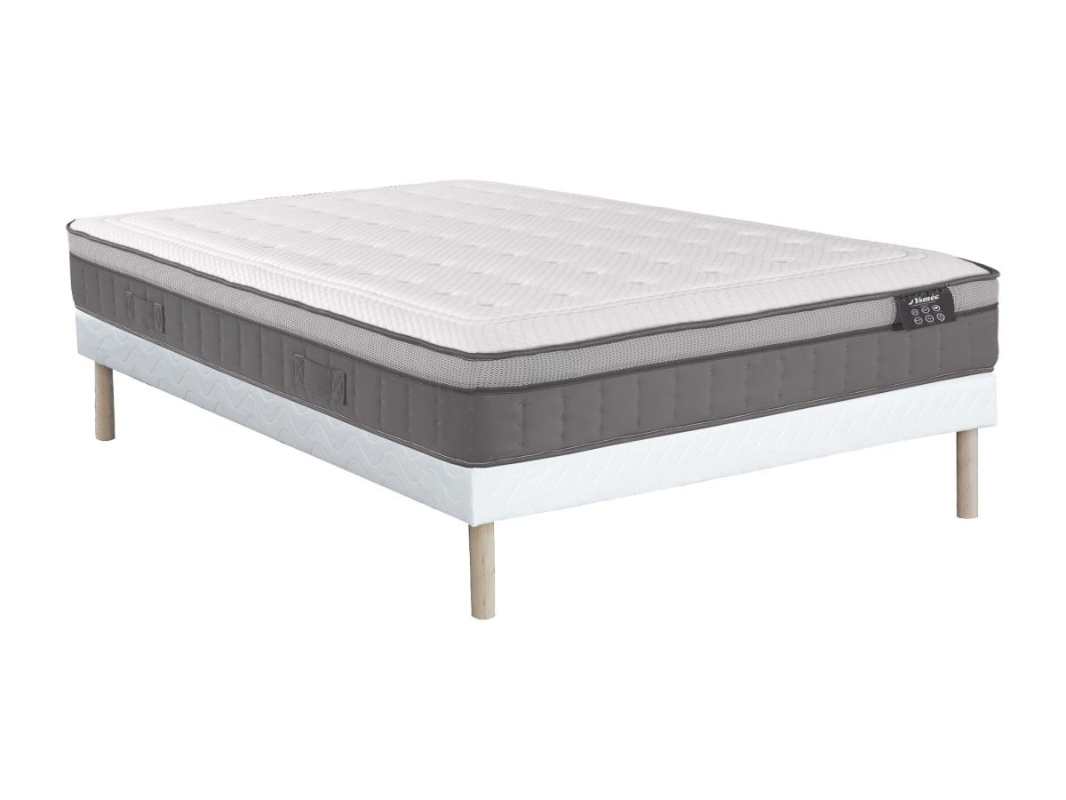 Set aus Bettgestell + Matratze - 140 x 190 cm - 7-Zonen-Taschenfederkern & günstig online kaufen