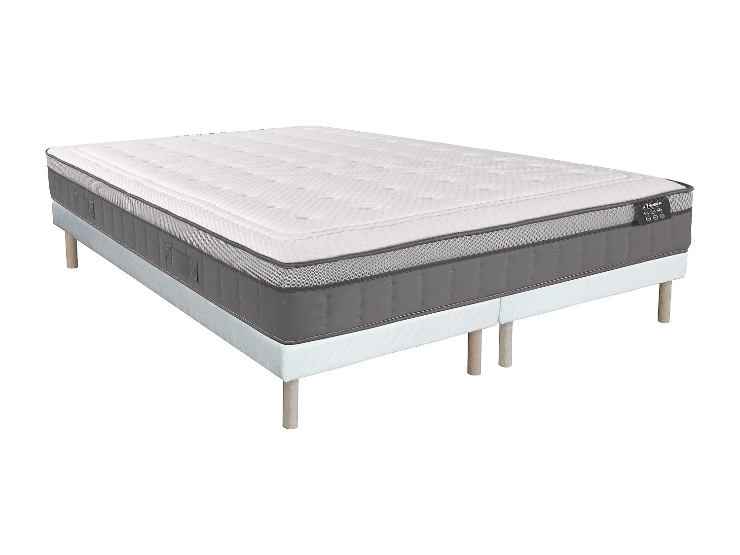 180 x 200 cm set med ribbotten + ASGARD by YSMÉE hybrid pocketfjädringsmadrass med 7 zoner och memoryskum 30 cm tjock - ASGARD by YSMÉE