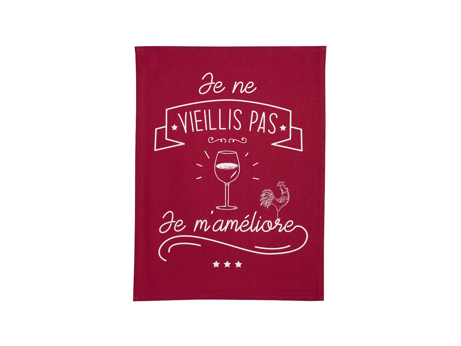 Torchon Je m'améliore rouge 50 x 70 cm Winkler