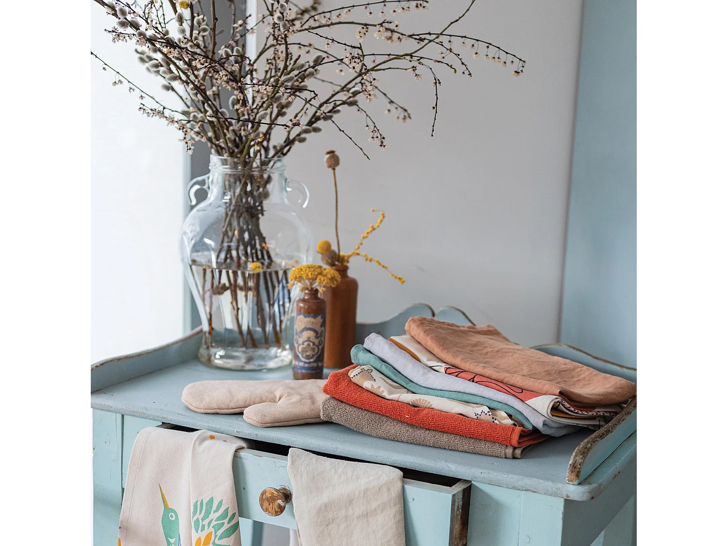 Handdoek met oogje Curl Terracotta 50 x 50 cm