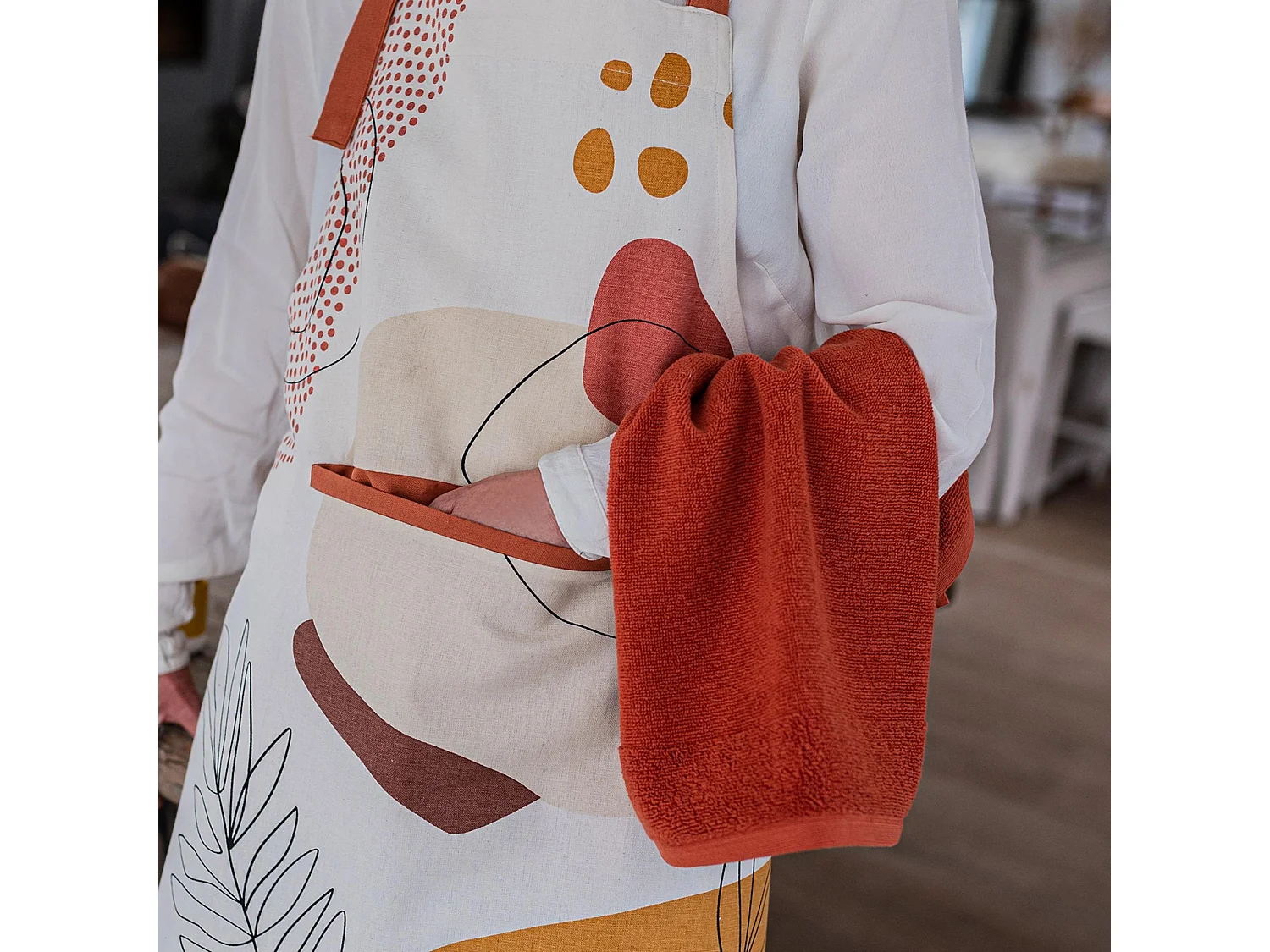 Handdoek met oogje Curl Terracotta 50 x 50 cm