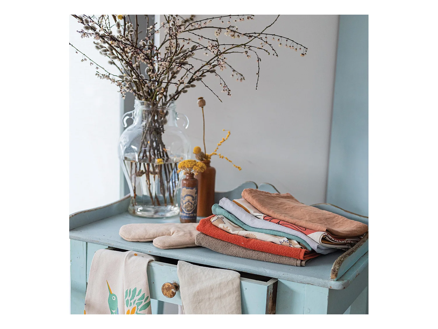 Essuie-mains oeillet Curl terracotta 50 x 50 cm Winkler