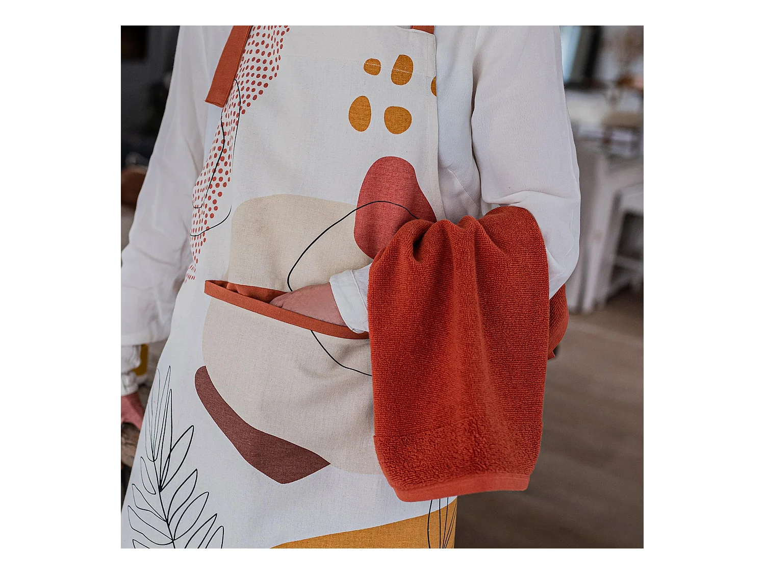 Essuie-mains oeillet Curl terracotta 50 x 50 cm Winkler