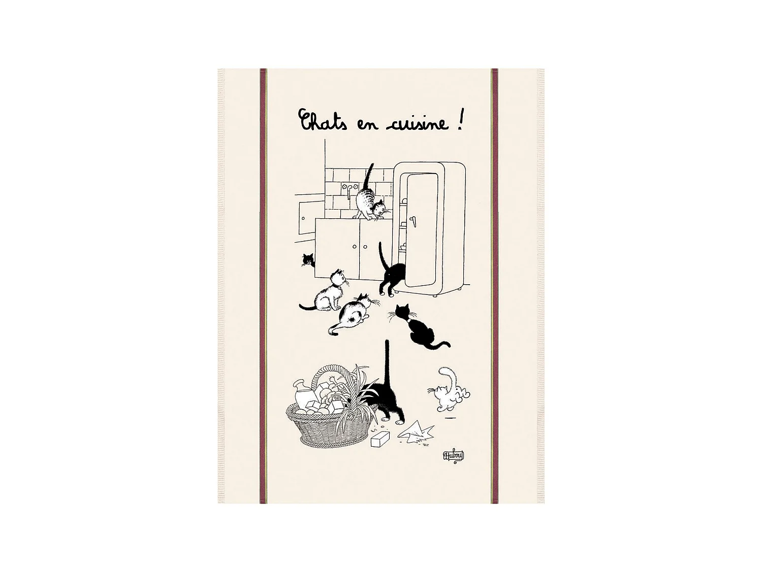 Grote theedoek Dubout Chats en cuisine