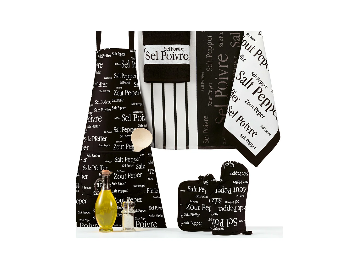 Geschirrtuch Sel & Poivre Schwarz 50 x 70 cm