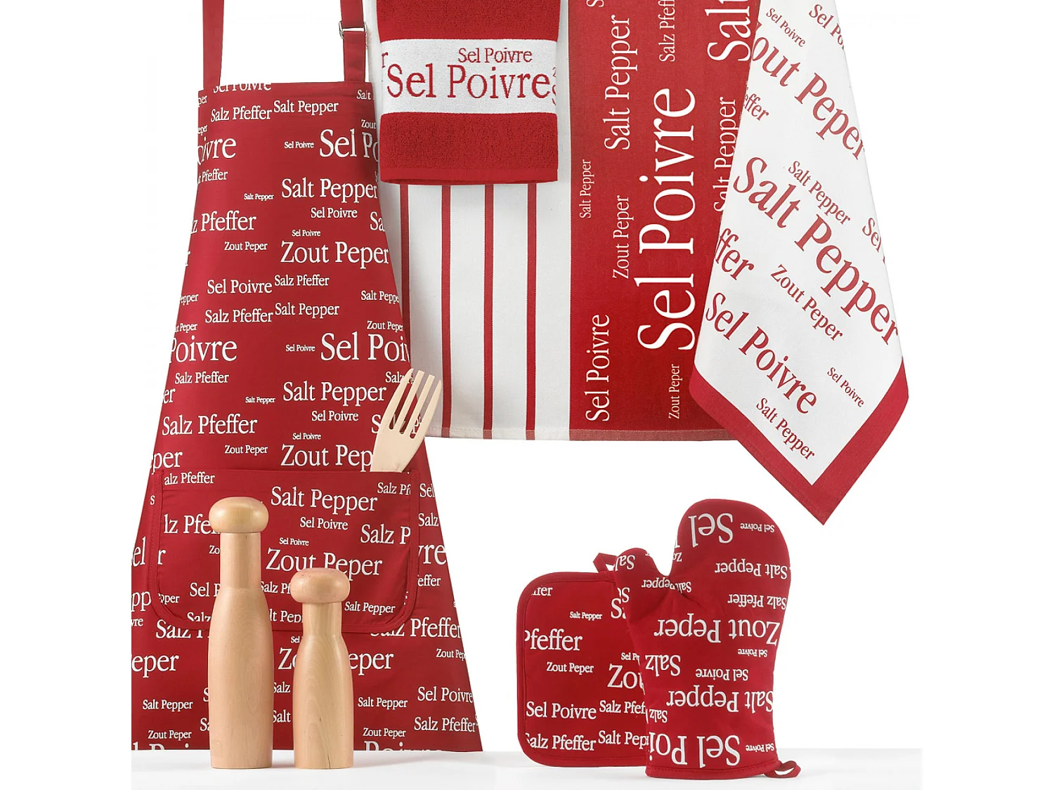 Torchon Metis Sel & Poivre rouge 50 x 70 cm Winkler