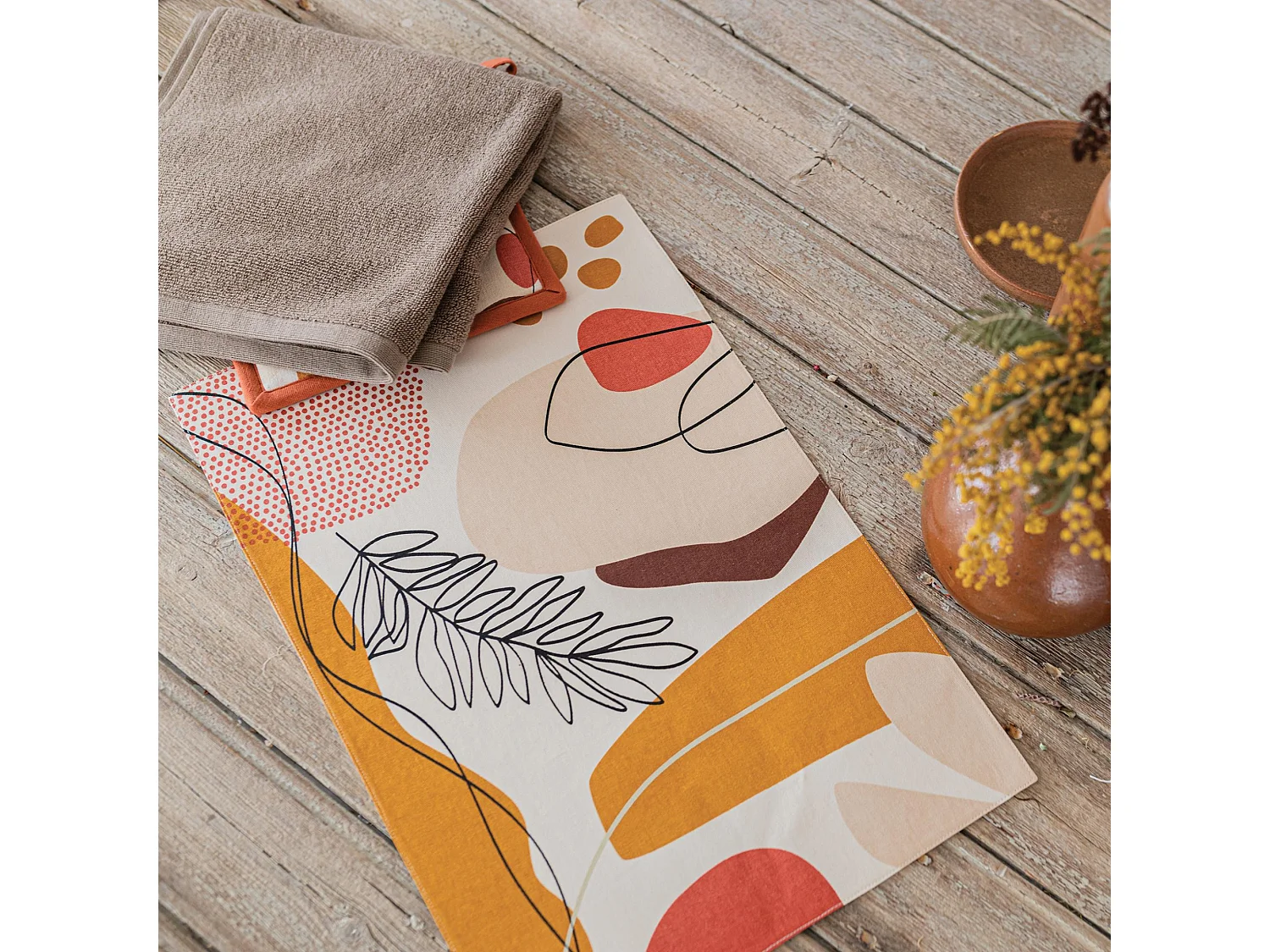 Essuie-mains oeillet Curl tabac 50 x 50 cm Winkler