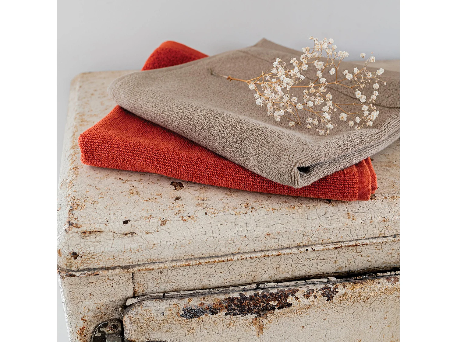 Handdoek met oogje Curl Tabak 50 x 50 cm