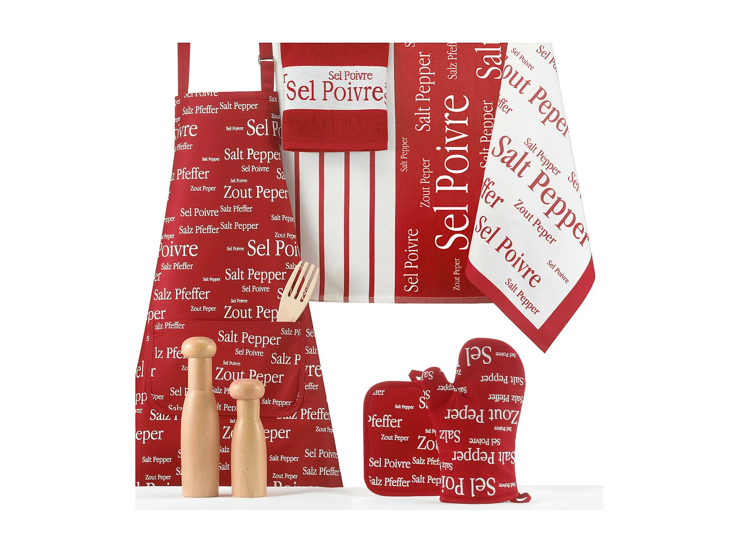 Theedoek Sel & Poivre Rood 50 x 70 cm