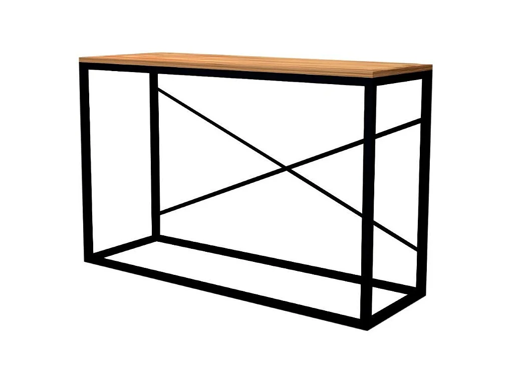 Console décor noyer et noir L100 cm - Nero