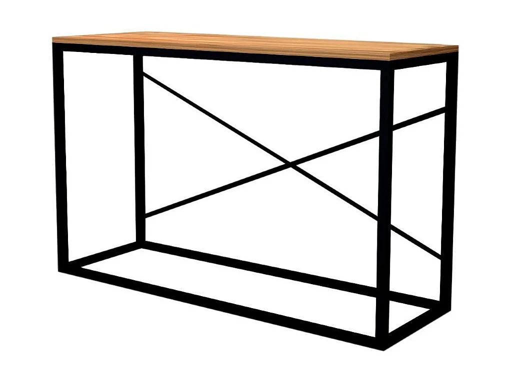 Console décor noyer et noir L100 cm - Nero