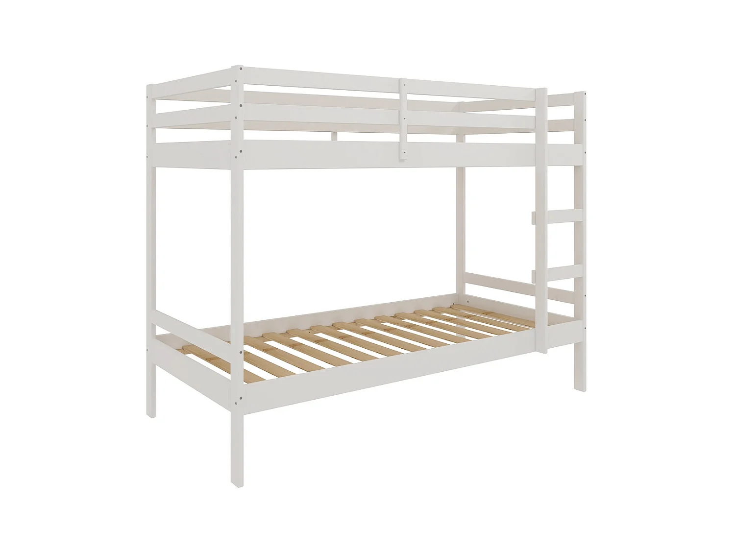 Lit enfant en bois coloris blanc - longueur 195 x profondeur 101 x hauteur 153 cm